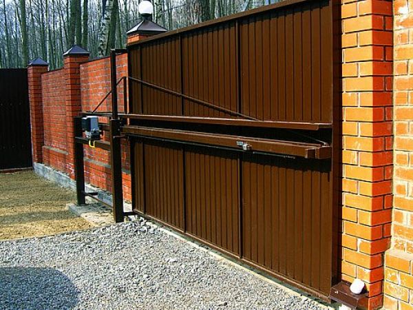 Механические откатные ворота